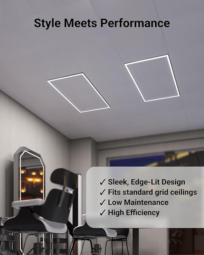Sunco 10 Pack 2x4 Edge-Lit Frame LED Panel Lights, Drop Ceiling Flat Light Fixture, 5500 LM, Selectable Features, 30W/40W/50W, 4000K/5000K/6000K, Dimmable (0-10V) ETL