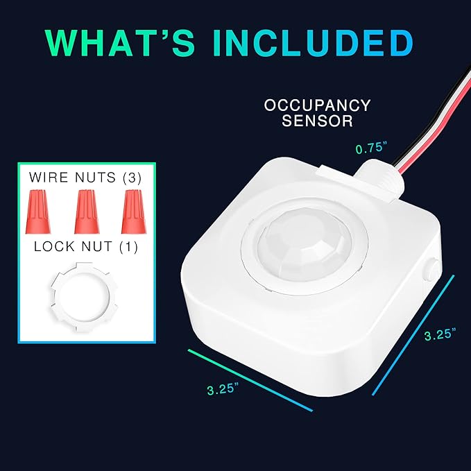 EverElectrix 50 Pack Ceiling Occupancy Motion Sensor, Passive Infrared Technology, High Bay Fixture Mount 360 Degree, Hard-Wired, 120-277 VAC, Commercial/Industrial Grade