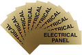 All Quality Basic Electrical Panel Sign - Fire Regulation Safety Compliance Sign - Brushed Gold - Large (10 Pack)