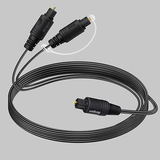 Bangun 1x2 Digital Audio Splitter Cable, Toslink Digital Fiber Optic Audio Splitter 1 Male Input 2 Male Output (for Home Theatre, Xbox, PS5/PS4), 10ft