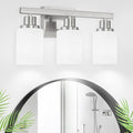 DIKAIDA 3-Light Bathroom Light Fixtures, Nickel Vanity Light, Modern Bathroom Wall Lights Over Mirror, Farmhouse Wall Sconces Lighting for Bedroom Living Room