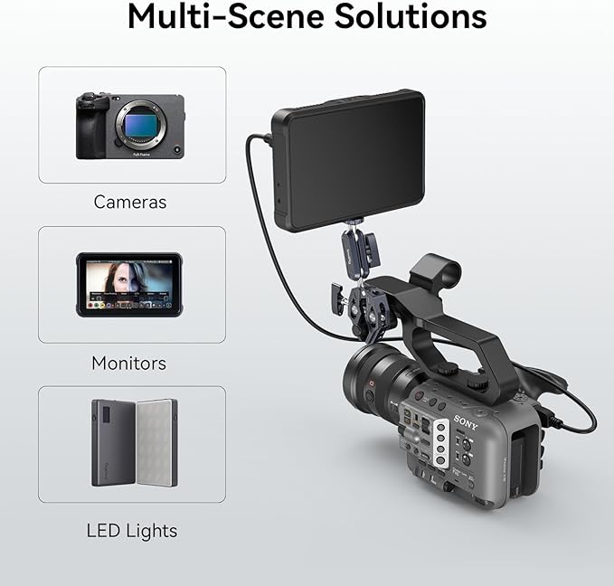 SMALLRIG Crab-Shaped Super Clamp, Camera Mount, 1/4"-20, 3/8"-16 Threaded Holes, 7.7lbs/3.5kg Payload, Compatible with Cameras, Monitors, LED Lights, etc.