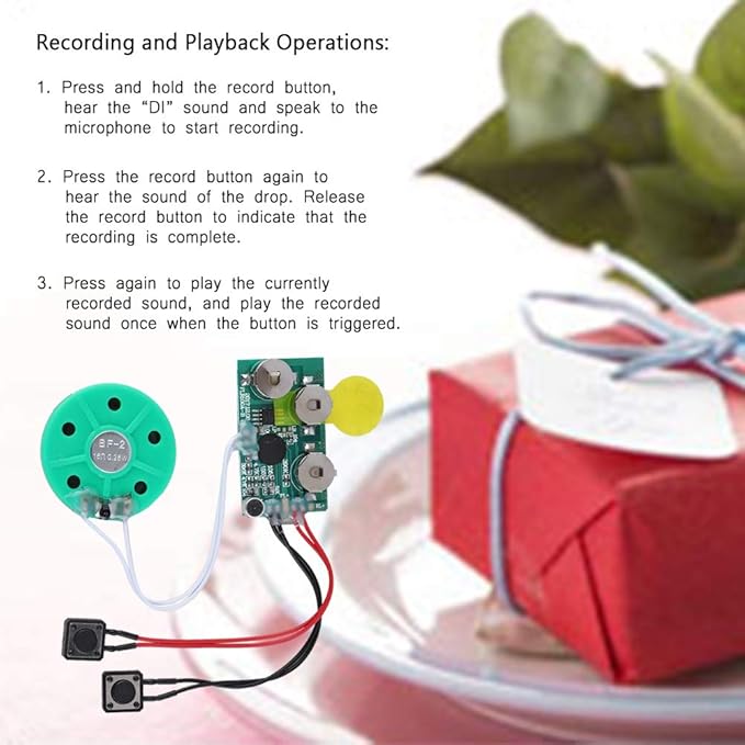 fosa 4 Minutes DIY Greeting Card Chip Music Sound Voice Recording Module Device Chip Recordable Sound Chip for Christmas Cards, Holiday Creative Gift Boxes, Jewelry Boxes, Crafts, Children's Toys