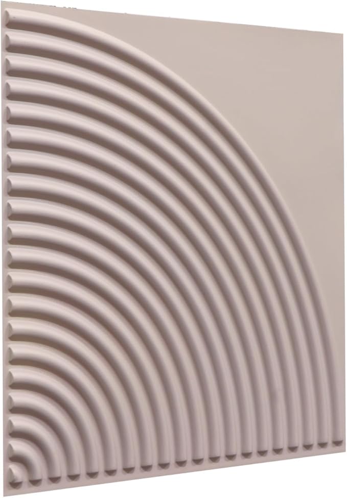 From Plain To Beautiful In Hours 9002 Arc Swell PVC 12 in x 12 in Peel and Stick Wall Panels (Covers / 10 sq.ft), Dawn Pink, 10 Piece
