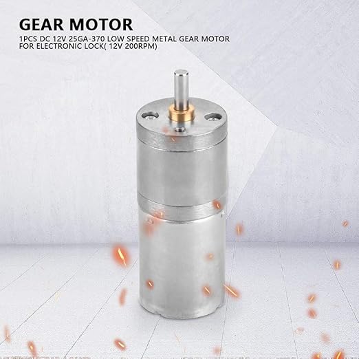 25mm DC 12V 25GA-370 Metal Gear Motor for Electronic Locks Robots Electric Curtains Low Speed High Quiet Construction Pure Copper Coil