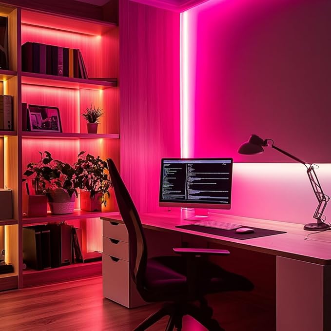 UVTaoYuan Short Led Strip Lights Pink 5V USB LED Lighting COB LED Strip Pink Flexible LED Tape Light Not Dimmable Small led, for Display Cabinet, Home DIY Lighting Room Decor TV Lights (3.28FT/1M)
