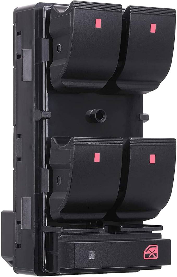 Obaee Power Window Control Switch Compatible with GMC Acadia 2007-2016 Replace OEM 20945224 901-990 Front Left Driver Side Button, Red Light