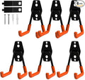 CRXCRC 6-Pack Small Square Heavy Duty Garage Hooks, Ideal for Hanging Ladders, Bikes, Tools, Garage, Garden, Basement, Shed, Utility Room Storage (Orange)