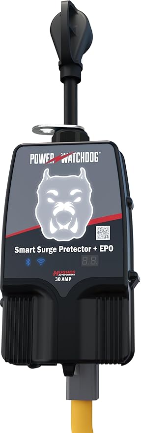 Power Watchdog PWD30EPOW Smart RV Portable Surge Protector 30 Amp - Patented WiFi and Bluetooth Connectivity - Monitor Voltage/Amperage/Wattage - IP65 Water-Resistant