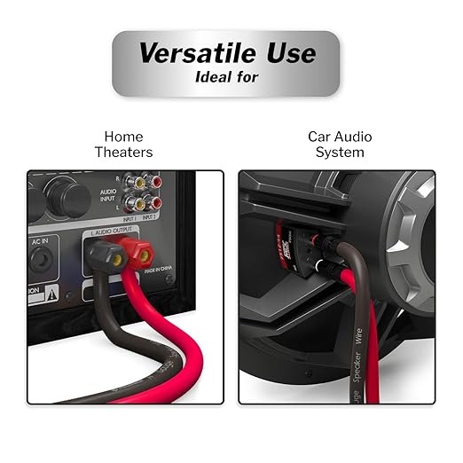 InstallGear 14 Gauge Speaker Wire 500 ft - CCA Cable for Car Audio and Home Theater - Soft Touch PVC Jacket - Easy Polarity ID - Surround Sound and Stereo Use - Black and Red