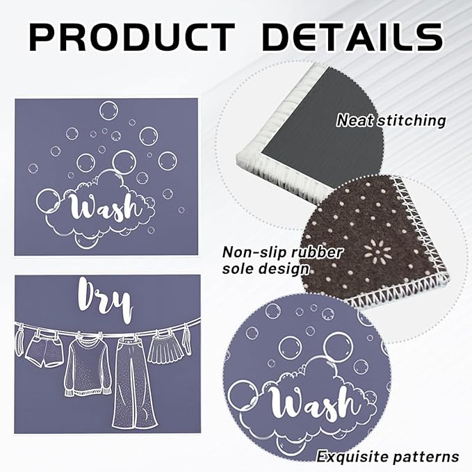 Esamploe Washer Dryer Countertop Mat,Washer and Dryer Topper Dust Proof Quick Drying Indicator Mat,Washer Dryer Covers Topper Anti Slip Protective Cover for Laundry Rooms and Kitchens(Blue)