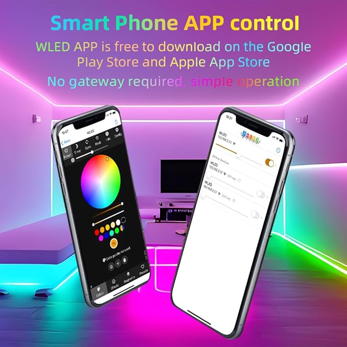 WeGoIOT Waterproof ESP32 WLED Controller with Mic , Project for Pool Boat Landscape Outdoor Lights IP65 Dynamic RGB IC DIY Lighting WiFi APP Control for WS2812B DC5-24V RGBW LED Controller (1 Channel)