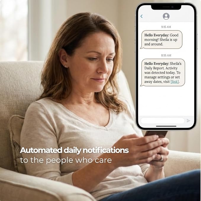 Hello Everyday Home Wellness Monitoring Sensor, Plug-in Activity Tracker, Privacy-First Daily Check-in System, Made in USA
