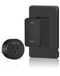 Black Remote Control Outlet, WILAWELS Wireless Light Switch with Magnetic Base, On Off Remote Outlet Switch for Lamps, Appliance, 100ft RF Range, 15A/1875W, Pre-Programmed, FCC Listed H09RC1106