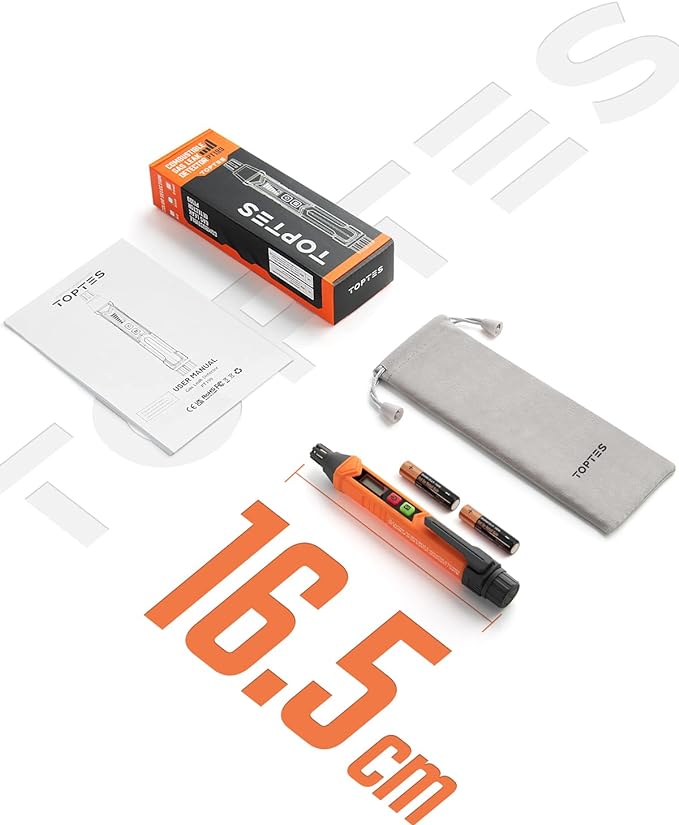 PT199 Natural Gas Leak Detector with Audible & Visual Alarm, Portable Gas Sniffer to Locate Combustible Sources Like Methane, Propane for Home(Includes Battery x2)-Orange
