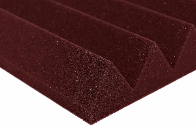 Foam Factory Inc 24 Pack Color Acoustic Foam Panel Studio Soundproofing Wedge Wall Tiles 12” X 12” X 2” (Burgundy)