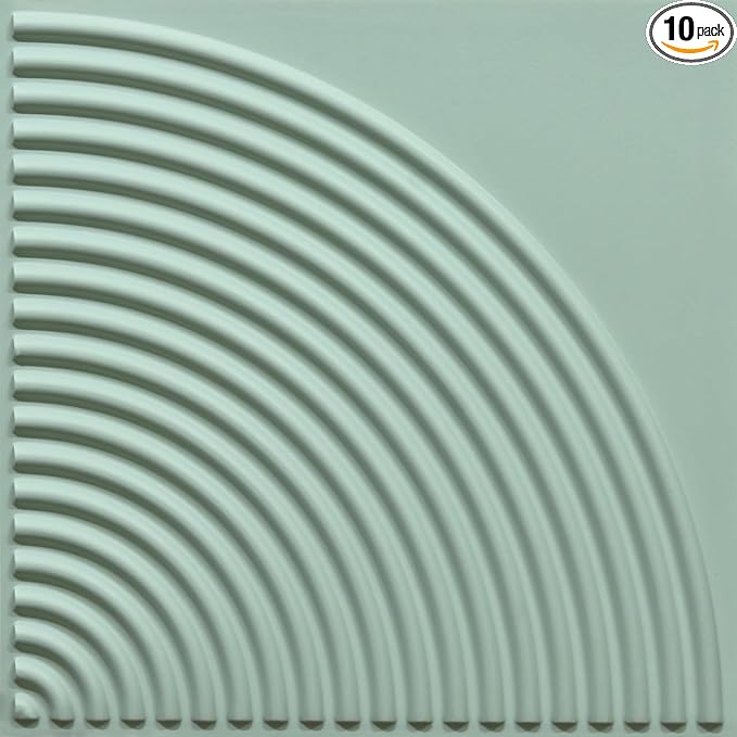 From Plain To Beautiful In Hours 9002 Arc Swell PVC 12 in x 12 in Peel and Stick Wall Panels (Covers / 10 sq.ft), Edge Water, 10 Piece