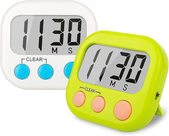 Classroom Timers for Teachers Kids Large Magnetic Digital Timer Teacher Supplies 2 Pack-Green White