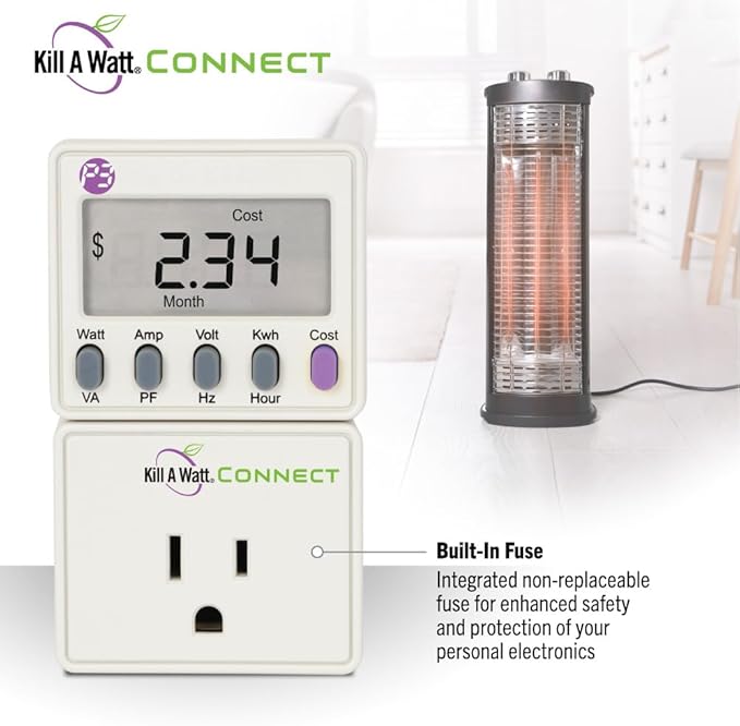 Kill A Watt Connect P4498 Electricity Usage Monitor Power Consumption Meter with Two Piece Housing and 35 Inch Cord for Easy Use