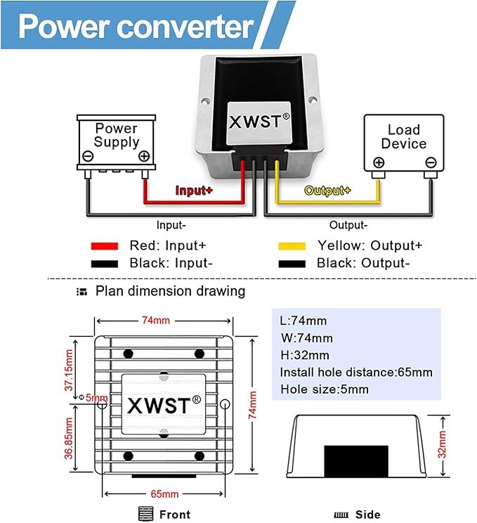 DC DC 12V to 19V 10A Step-up Module,Boost Converter 9V-13V to 19V Voltage Regulator,Waterproof Power Adapt 190W 19V Volt Transformer Module(12V to 19V 10A)
