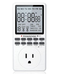 Outlet Timer, NEARPOW Multifunctional Programmable Timer with Countdown and 7-Day Digital Infinite Repeat Cycle Intermittent, 19 ON/Off Programs for Electrical Outlets, 3 Prong, 15A/1800W