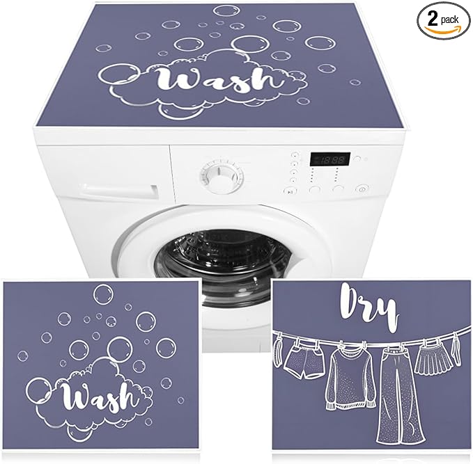 Esamploe Washer Dryer Countertop Mat,Washer and Dryer Topper Dust Proof Quick Drying Indicator Mat,Washer Dryer Covers Topper Anti Slip Protective Cover for Laundry Rooms and Kitchens(Blue)