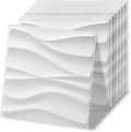 Art3d 100 Pack Decorative 3D Wall Panels, 97 Sq.Feet PVC Interior Wall Décor, 11.8"x11.8", White