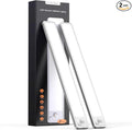 LUMIJOLI 2 Pack Under Cabinet Lighting Wireless 14inch LED Motion Sensor Magnetic Light 2500maAh Rechargeable Indoor Closet Lights for Kitchen, Stairs Cool White