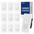 ELEGRP Occupancy Motion Sensor Light Switch, PIR Infrared Motion Activated Wall Switch, No Neutral Wire, Single Pole for CFL/LED/Incandescent Bulb, with Wall Plate, UL Listed (10 Pack, Matte White)