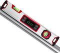 eOUTIL 15.7-Inch Digital Torpedo Level & Angle Finder – IP54 Waterproof Inclinometer with Backlit LCD, V-Groove Magnetic Base, 0.1° Accuracy – for Construction, Woodworking, Metalworking（Red)