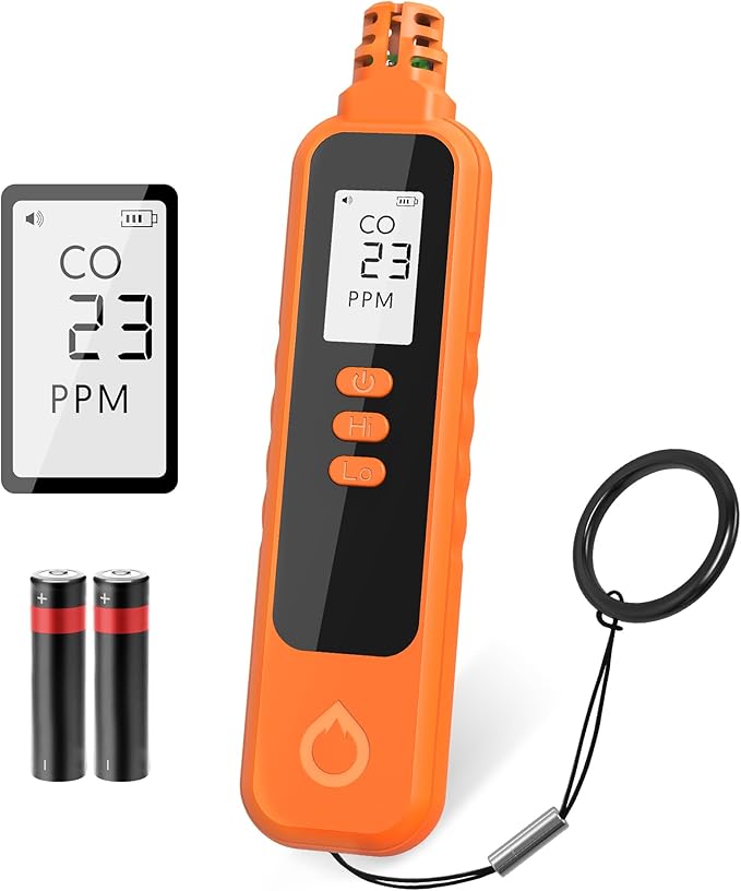 Carbon Monoxide Detectors, Portable CO Detector Battery Powered, Handheld Carbon Monoxide Monitor Alarm Detector with LCD Display for Home/Outdoor/Travel