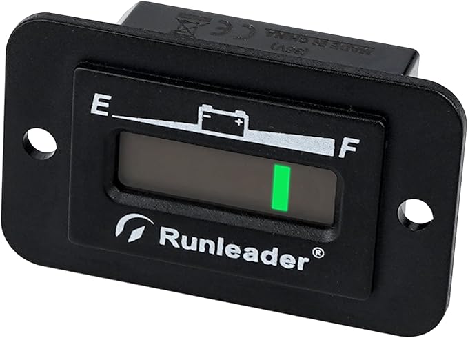 Runleader LED Battery Level Monitor,Volt.36V,Charge and Discharge Display- Only Suitable for Lead Acid Battery,Works on Golf Club Car Left Fork Scrubber RV Travel Trailer Go-Kart.