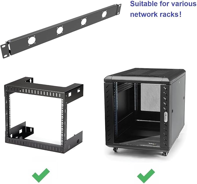 QiaoYoubang 1U Hinged 4D Rack Panel 4 D-Series XLR HDMI Audio Rack Mount Panel for 19 inches Rack Mount (4D)