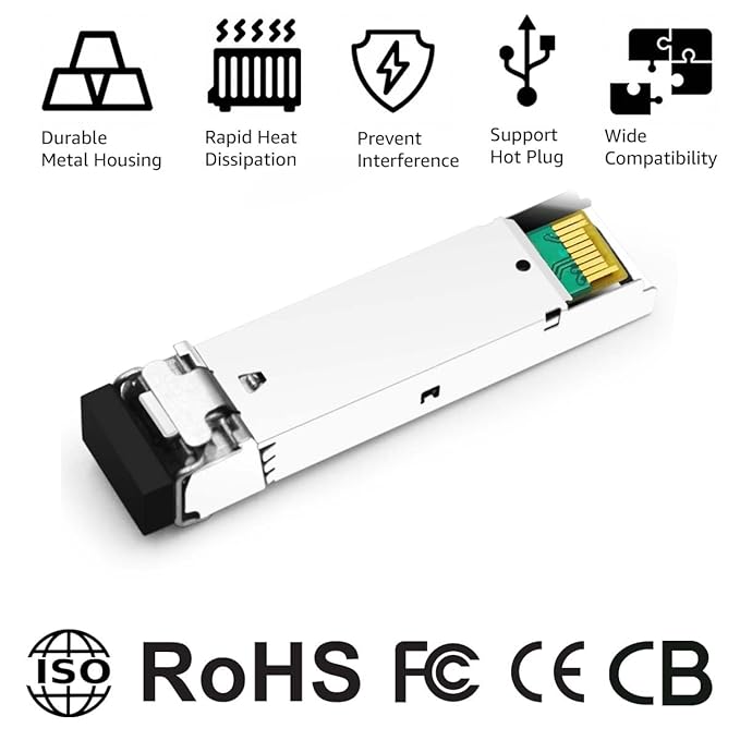 OPSTRAN 1000BASE-LX/LH SFP Optical Transceiver Module Compatible with Cisco GLC-LH-SMD GLC-LH-SM SFP-GE-L 1G SFP 1310nm 20km DDM Duplex LC SMF 4 Pack