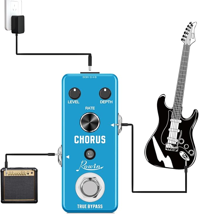 Rowin Analog Chorus Pedal for Electric Guitar Bass True Bypass LE-304