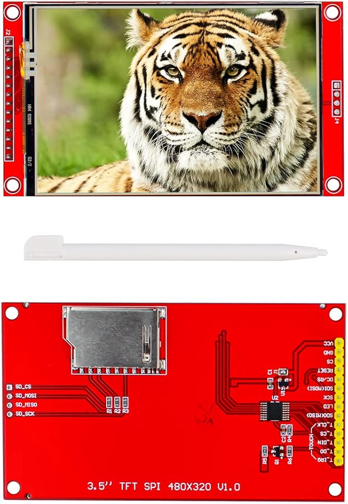 Hosyond 3.5 Inches TFT LCD Touch Screen Shield Display Module 480x320 SPI Serial ILI9488 with Touch Pen Compatible with Arduino R3/Mega2560 Development Board