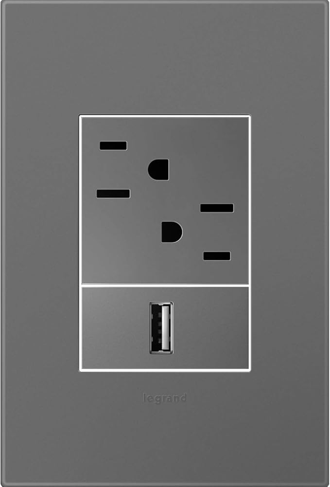 Legrand adorne Magnesium, 1-Gang + Wall plate, AWP1G3MG4