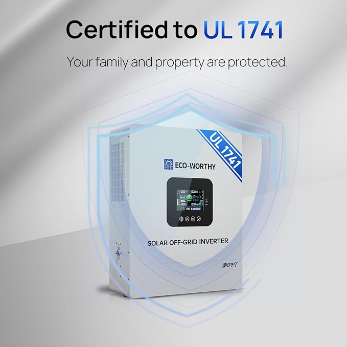 ECO-WORTHY Home Power Station Backup Power,30720Wh LiFePO4 Battery Support Communication、Bluetooth and WiFi,AC 5000W Inverter,Battery Monitor,for Home Backup,Emergency,Solar System Components