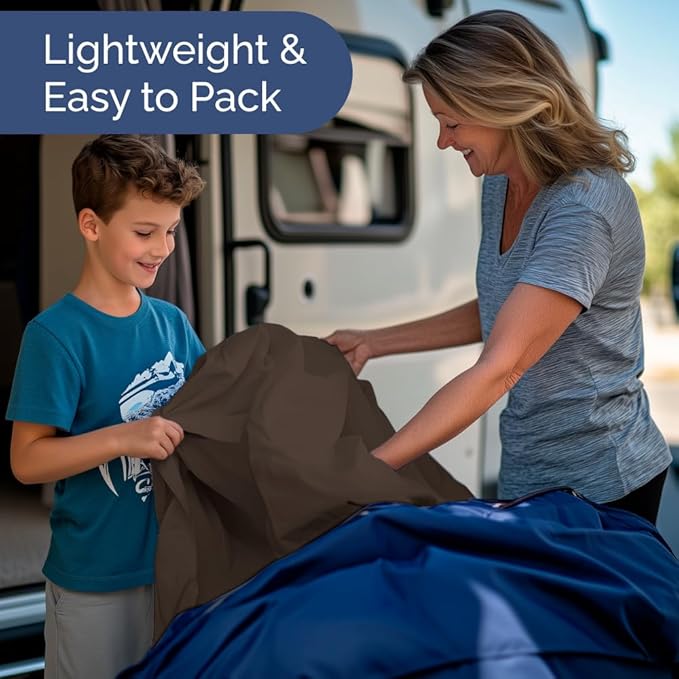 RV Short Queen Sheet Set 60 X 75 - 4 Piece RV Short Queen Bed Sheets - Soft, Breathable and Cooling - Designed for Bunks, Trailers & Campers - Fits 8” to 12" Mattress - Hotel Luxury Bedding - Brown