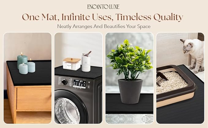 2 PC Washer and Dryer Topper Protector Mat 25"x25", Laundry Washing Machine Top Cover Non-Slip, Waterproof, Silicone Large Washer and Dryer Covers for Top, Dark-Grey (Onyx) Dryer Top Protector Mat