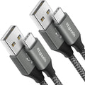 etguuds USB A to USB C Cable 6.6ft, 2-Pack, 3A Fast Charging Type C Charger Cord for iPhone 17 16 15 Pro Max 16e 17 Air, Samsung Galaxy S25 S24 S23 S22 S21 S20 A17 A16 A56 A55 Flip Fold, Gray