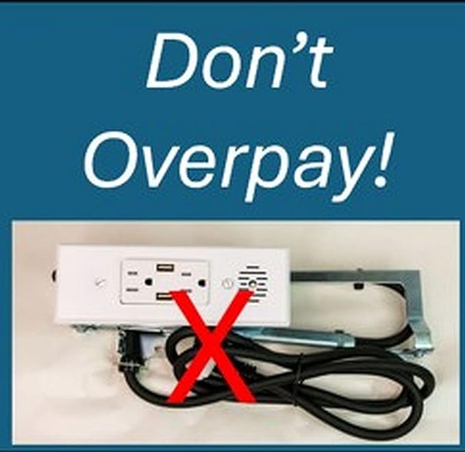 My Tidy Space Low Profile (2) PD30W USB-C (2) 15 Amp in Drawer Docking Station Outlet Plugs with Retractable arm