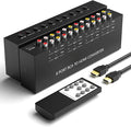 8 Port RCA to HDMI AV to HDMI Converter 1080P/720P 8 Way RCA Composite CVBS AV Switch to HDMI Converter Adapter Support 4:3/16:9 Switch For Sega Xbox PS1 PS2 PS3 N64 NGC SNES WII VHS VCR Camera