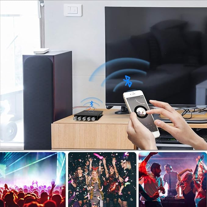 Bluetooth Audio Amplifier Board, ZK-TB21 2.1CH 50W x 2 +100W Subwoofer Power Amp with Treble and Bass Control, Bluetooth5.0 and AUX Inputs, Stereo Digital AMP for DIY Home Speakers