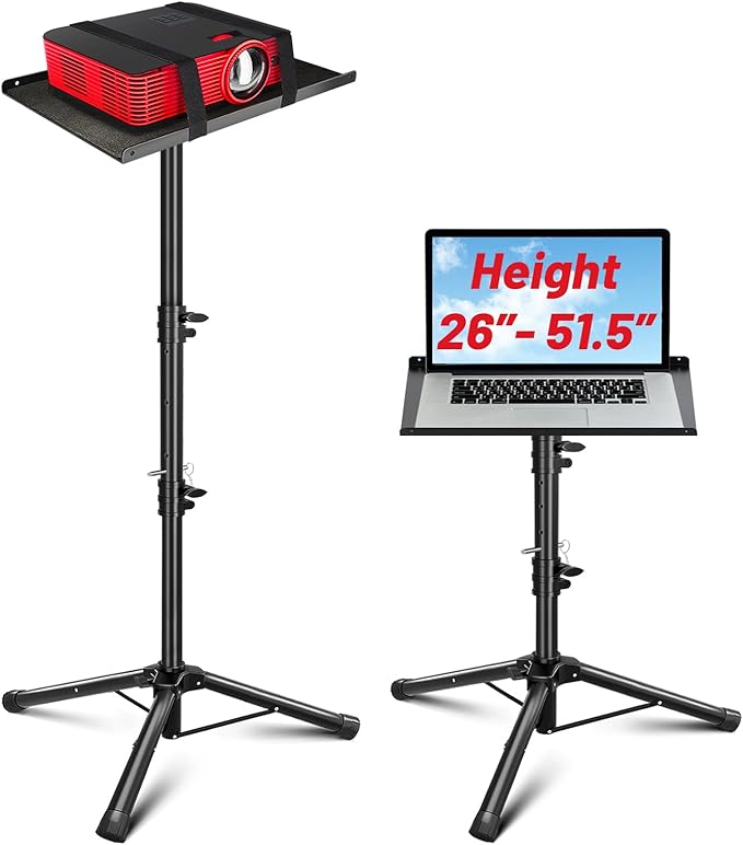 CAHAYA Projector Stand Tripod Adjustable - Stable for Tablets Phones Book Height 26" to 51.5" Multifunctional Laptop DJ Rack Stand Portable for Outdoor Movies CPS0331