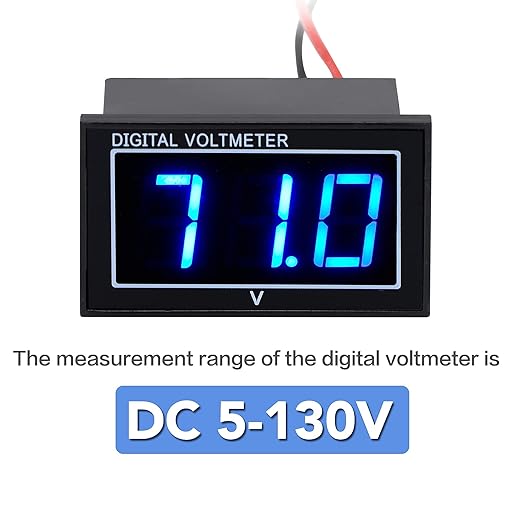 SUPNOVA Waterproof Voltmeter 12V 24V 36V 48V 60V 72V 96V,LED Digital Display Battery Voltage Tester DC5-130V Apply to Golf Cart,Car, Motorcycle，Boats Battery Voltage Monitor