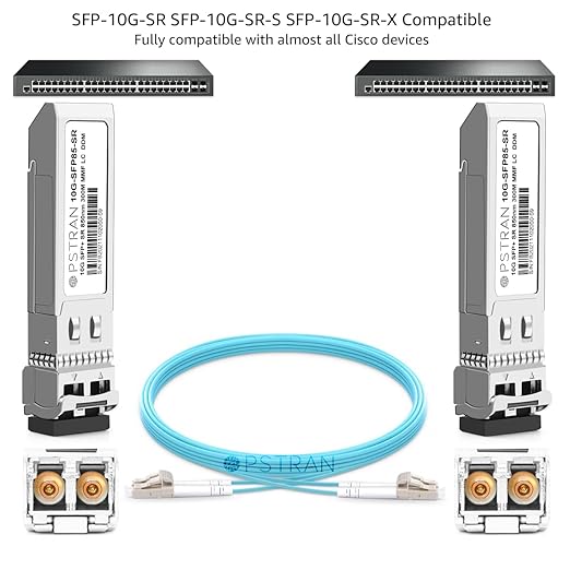 OPSTRAN 10GBASE-SR SFP+ Optical Transceiver Module Compatible with Cisco SFP-10G-SR SFP-10G-SR-S SFP-10G-SR-X 10Gbps 850nm 300m DDM Duplex LC MMF