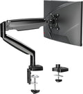 DreamAxis Single Monitor Mount Stand for 22-40" Computer Screens, Heavy Duty Gas Spring Monitor Arm Holds Up to 30.9 lbs, Adjustable Vesa Mount with C-Clamp & Grommet Base, Black