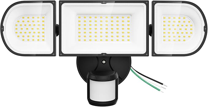 SZPOWER 150W Motion Sensor Lights Outdoor for Outside, 15000LM LED Flood Lights Outdoor Wired Dusk to Dawn, Exterior Security Floodlight Fixture Waterproof IP65, Outdoor Lighting for House, Garage