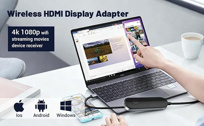 IShare iOS Wireless HDMI Display Adapter,Wireless hdmi Display Adapter,4k 1080p WiFi Streaming Movies Device Receiver Dongle for iPhone iPad,Supports high-Definition Video Synchronization. (2)